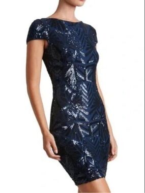 Dress the Population Navy Sequin Mini Dress size XS